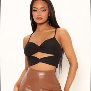 Iris Black Ribbed Tank Top